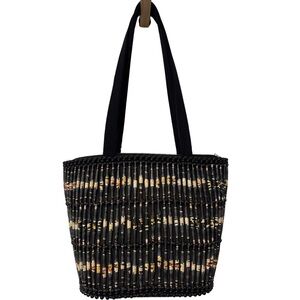 Chic Handmade African Black and Multicolor Woven Tote
